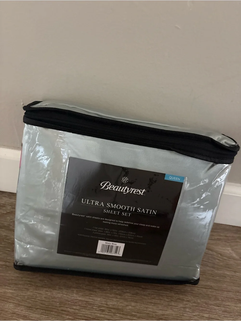 Brand New Ultra Smooth Satin Queen Sheet Set - Light Grey